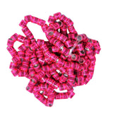 Maxbell 50x 2023 Pigeon Leg Rings Bird Foot Bands for Bantam Finch Canary Pink