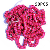 Maxbell 50x 2023 Pigeon Leg Rings Bird Foot Bands for Bantam Finch Canary Pink