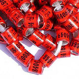 Maxbell 50x 2023 Pigeon Leg Rings Bird Foot Bands for Bantam Finch Canary Red