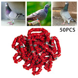 Maxbell 50x 2023 Pigeon Leg Rings Bird Foot Bands for Bantam Finch Canary Red