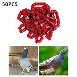Maxbell 50x 2023 Pigeon Leg Rings Bird Foot Bands for Bantam Finch Canary Red