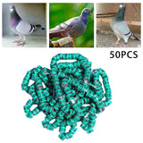Maxbell 50x 2023 Pigeon Leg Rings Bird Foot Bands for Bantam Finch Canary Green