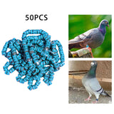 Maxbell 50x 2023 Pigeon Leg Rings Bird Foot Bands for Bantam Finch Canary Blue