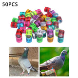 Maxbell 50x 2023 Pigeon Leg Rings Bird Foot Bands for Bantam Finch Canary Mixed Color