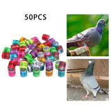 Maxbell 50x 2023 Pigeon Leg Rings Bird Foot Bands for Bantam Finch Canary Mixed Color
