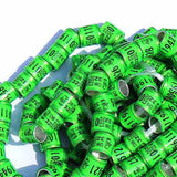 Maxbell 50x 2023 Pigeon Leg Rings Bird Foot Bands for Bantam Finch Canary Grass Green