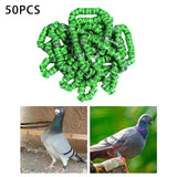 Maxbell 50x 2023 Pigeon Leg Rings Bird Foot Bands for Bantam Finch Canary Grass Green