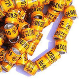 Maxbell 50x 2023 Pigeon Leg Rings Bird Foot Bands for Bantam Finch Canary Orange