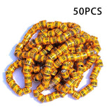 Maxbell 50x 2023 Pigeon Leg Rings Bird Foot Bands for Bantam Finch Canary Orange