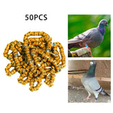 Maxbell 50x 2023 Pigeon Leg Rings Bird Foot Bands for Bantam Finch Canary Orange