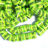 Maxbell 50x 2023 Pigeon Leg Rings Bird Foot Bands for Bantam Finch Canary Yellow