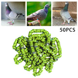 Maxbell 50x 2023 Pigeon Leg Rings Bird Foot Bands for Bantam Finch Canary Yellow