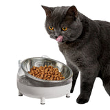 Maxbell Elevated Cat Bowls Small Medium Large Dog Drinking Dispenser Raised Dish Gray