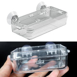 Maxbell Suction Cup Reptile Feeder Dish Water Food Bowl Basin for Chameleon 6.5x13.5x2.5cm Clear
