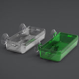 Maxbell Suction Cup Reptile Feeder Dish Water Food Bowl Basin for Chameleon 6.5x13.5x2.5cm Clear