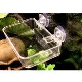 Maxbell Suction Cup Reptile Feeder Dish Water Food Bowl Basin for Chameleon 6.5x13.5x2.5cm Clear