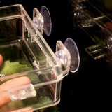 Maxbell Suction Cup Reptile Feeder Dish Water Food Bowl Basin for Chameleon 6.5x13.5x2.5cm Clear