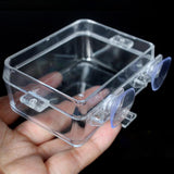 Maxbell Suction Cup Reptile Feeder Dish Water Food Bowl Basin for Chameleon 6.5x13.5x2.5cm Clear