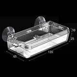 Maxbell Suction Cup Reptile Feeder Dish Water Food Bowl Basin for Chameleon 6.5x13.5x2.5cm Clear