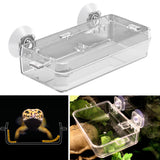 Maxbell Suction Cup Reptile Feeder Dish Water Food Bowl Basin for Chameleon 6.5x13.5x2.5cm Clear