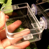 Maxbell Suction Cup Reptile Feeder Dish Water Food Bowl Basin for Chameleon 6.5x13.5x2.5cm Clear