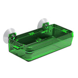 Maxbell Suction Cup Reptile Feeder Dish Water Food Bowl Basin for Chameleon 6.5x13.5x2.5cm Green