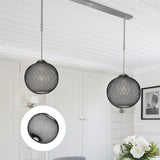 Maxbell Metal Pendant Lamp Shade Wrought Iron Wire Lampshade for Cafe Decoration Round