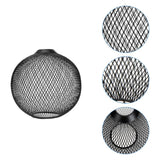 Maxbell Metal Pendant Lamp Shade Wrought Iron Wire Lampshade for Cafe Decoration Round