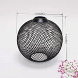 Maxbell Metal Pendant Lamp Shade Wrought Iron Wire Lampshade for Cafe Decoration Round