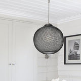 Maxbell Metal Pendant Lamp Shade Wrought Iron Wire Lampshade for Cafe Decoration Round