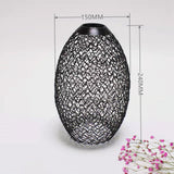Maxbell Metal Pendant Lamp Shade Wrought Iron Wire Lampshade for Cafe Decoration Oval
