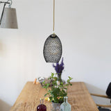 Maxbell Metal Pendant Lamp Shade Wrought Iron Wire Lampshade for Cafe Decoration Oval