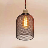Maxbell Metal Pendant Lamp Shade Wrought Iron Wire Lampshade for Cafe Decoration Cylinder