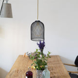 Maxbell Metal Pendant Lamp Shade Wrought Iron Wire Lampshade for Cafe Decoration Cylinder