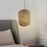 Maxbell Pendant Lamp Shade Paper Rope Rattan Retro Style Woven for Bedroom Hotel