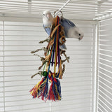 Maxbell Parrot Cage Hanging Toys Birds Chewing Bite Lovebird Finches Boredom Breaker Yellow Blue Red Ball