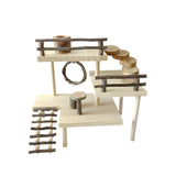 Maxbell Hamster Toy Natural Playground Stairs Platform for Gnawing Pets Squirrel