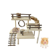 Maxbell Hamster Toy Natural Playground Stairs Platform for Gnawing Pets Squirrel