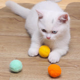 Maxbell 12 Pieces Stretch Plush Balls Cat Toys Plush Scratching Balls Interactive