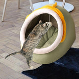 Maxbell Cat Sleeping Bed Cave with Removable Washable Cushioned Pillow Comfortable M