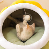 Maxbell Cat Sleeping Bed Cave with Removable Washable Cushioned Pillow Comfortable L