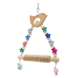 Maxbell Parrot Swing Toy Wooden Intelligence Training for Parakeet Hanging Toy
