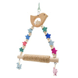 Maxbell Parrot Swing Toy Wooden Intelligence Training for Parakeet Hanging Toy