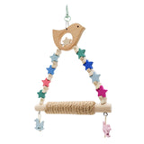 Maxbell Parrot Swing Toy Wooden Intelligence Training for Parakeet Hanging Toy