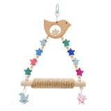 Maxbell Parrot Swing Toy Wooden Intelligence Training for Parakeet Hanging Toy