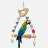 Maxbell Parrot Swing Toy Wooden Intelligence Training for Parakeet Hanging Toy