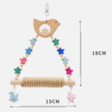 Maxbell Parrot Swing Toy Wooden Intelligence Training for Parakeet Hanging Toy