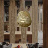 Maxbell Bamboo Lamp Shade Handwoven Ceiling Fixtures for Teahouse Home Ornament