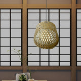 Maxbell Bamboo Lamp Shade Handwoven Ceiling Fixtures for Teahouse Home Ornament