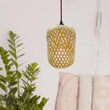Maxbell Weaving Bamboo Lamp Shade Lantern Art Crafts for Kitchen Tea Decor 25cmx30cm